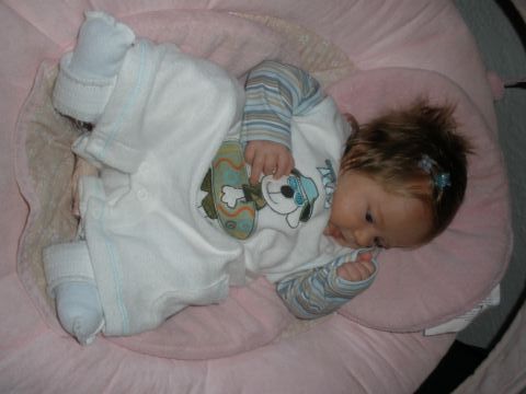 Our Baby with the Harness On